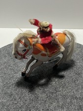vintage Blechspielzeug reitender Affe auf Esel China Tin Toy Aufziehspielzeug