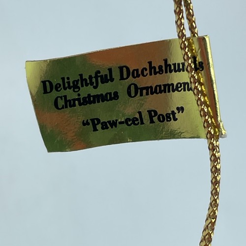 DANBURY MINT DELIGHTFUL DACHSHUND CHRISTMAS ORNAMENT PAW-CEL POST - 第 3/3 張圖片