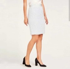 NEW J.McLaughlin Women  s Felix Pencil Skirt Silver Snowflake Jacquard 10