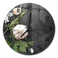 Runde Glas-Wanduhr Aus Glas Runde Glasuhr Knoblauch Schwarze Zeiger Fi30 Cm