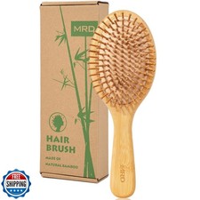 MRD Hair brush, Natural Bamboo Paddle Detangling Hairbrush, Massage Scalp Thi