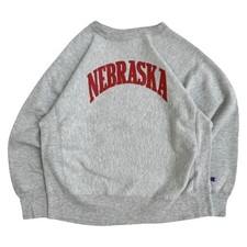 Vintage 1980s Champion Reverse Weave Nebraska Sweatshirt made in USA Size L
