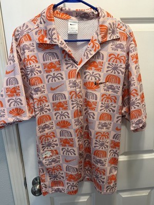 Nike Spring Break Shirt Men's Small Orange Guava Ice/Doll Hawaiian DV0041-838
