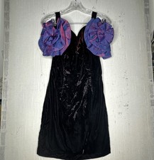 Vintage 1980s Jessica McClintock Gunne Sax Puff Shoulder Mini Dress  Sz: 9/10