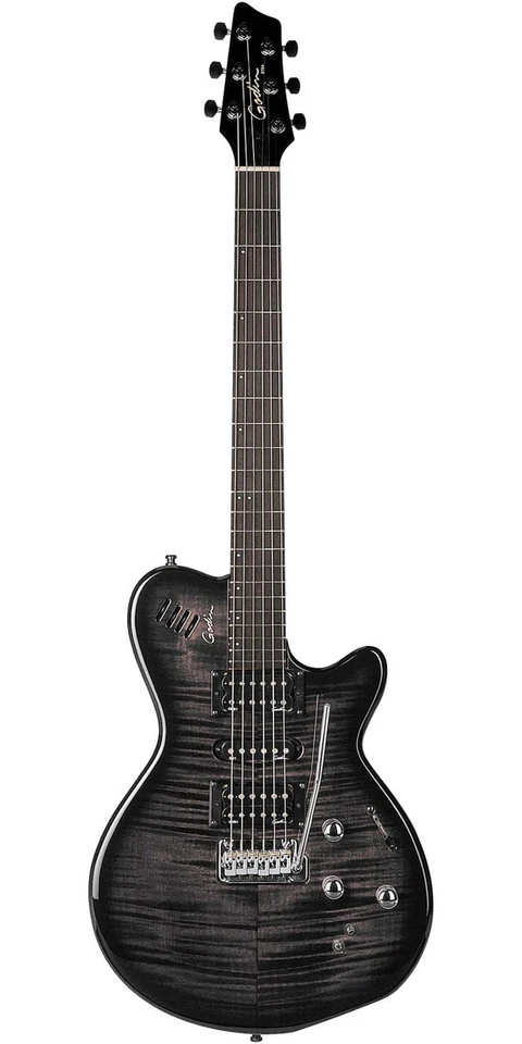 Guitarra Eléctrica Godin xtSA Flame Transparente Negra Foto 3 de 4