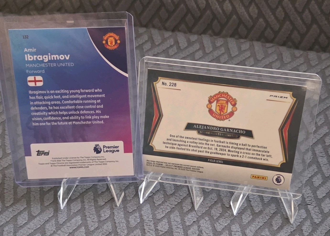 Topps Panini Premier League Chrome Ibragimov Wave RC Garnacho Pink Field Level  view 2