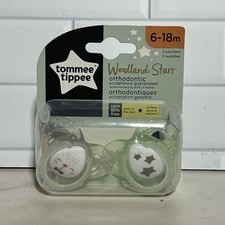 Tommee Tippee Pacifier 6-18 Months 2 Pack Woodland Stars Orthodontic New Sealed