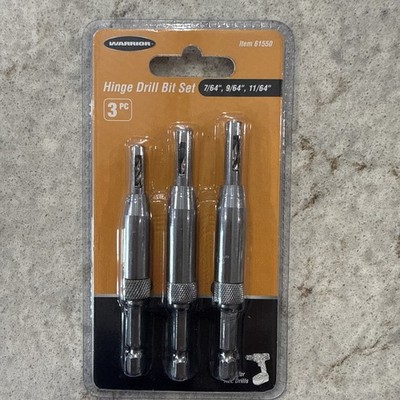 Warrior 3 Pc Hinge Drill Bit Set: 7/64'', 9/64'' & 11/64'' Item #61550