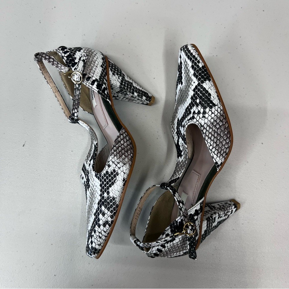 Reike Nen Python Snake Leather T-Strap Pumps Heel… - image 6