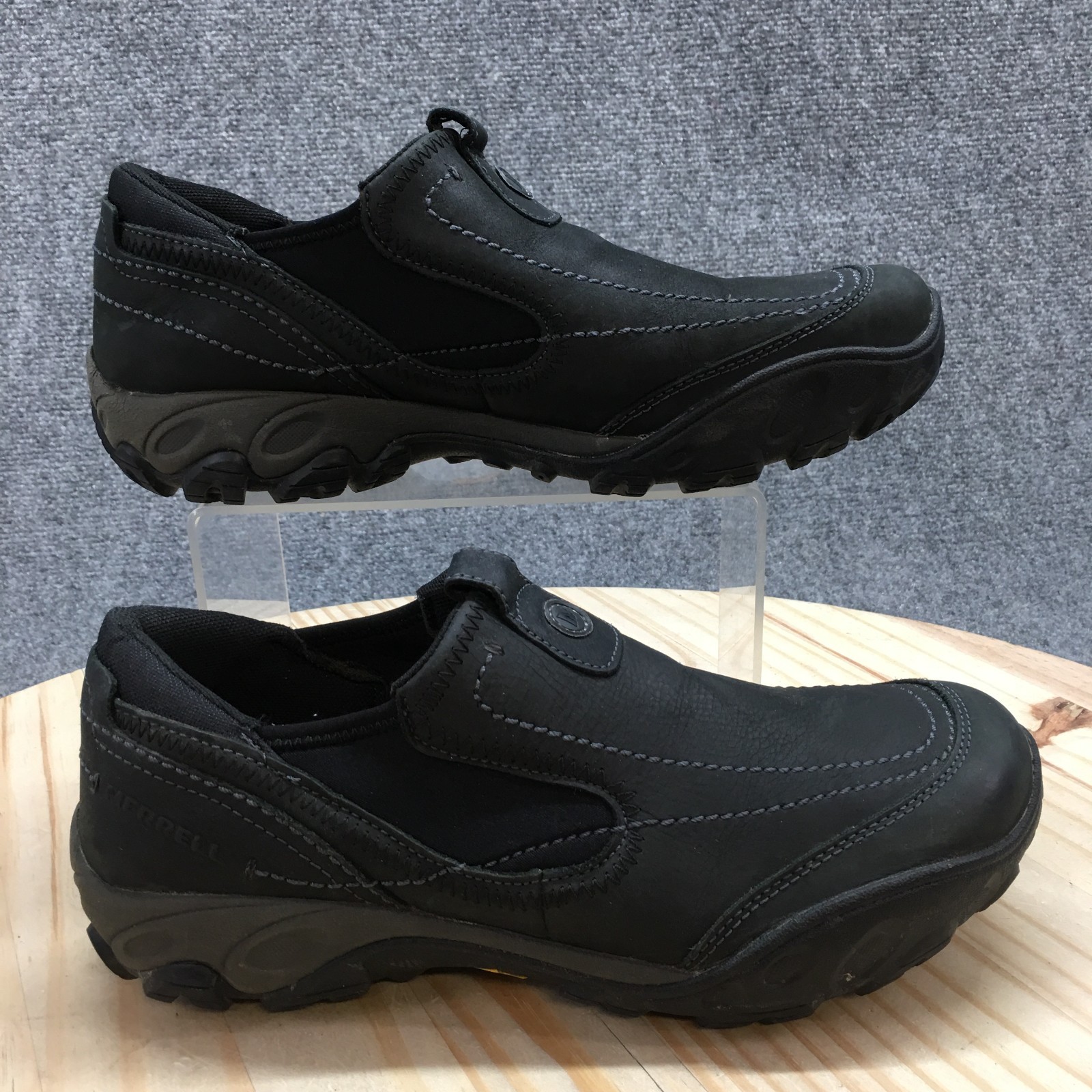 Mocassino Merrell donna 9 nero opale Ortholite punta tonda slip on casual pelle