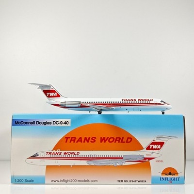 1:200 InFlight TWA DC-9-40Y N933L  Passenger Airplane Diecast Plane Model