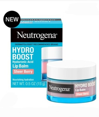 Neutrogena Hydro Boost Sheer Berry Lip Balm - Hydrating Clear Balm 0.5oz BNIB
