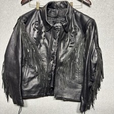 Unike Leather Jacket Men's Size M Vintage Black Full Zip Made In USA 90s