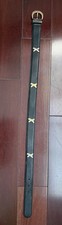 Vintage Paloma Picasso Black Leather Belt Gold "X Women s Sz S/70 Made in Italy