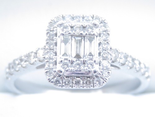 Genuine 0.75ct Diamond Ring In 9K White Gold