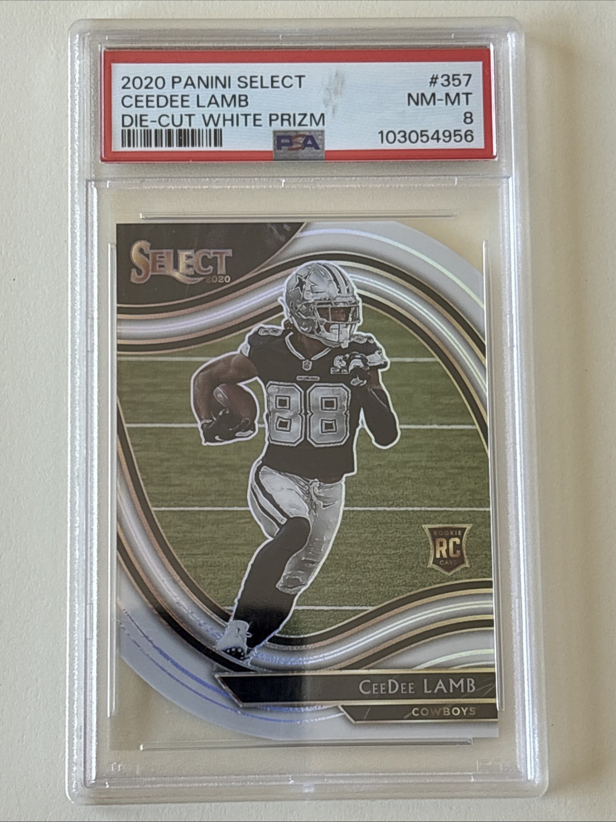 2020 Panini Select - Field Level CeeDee Lamb #357 White Prizm Die-Cut (RC)