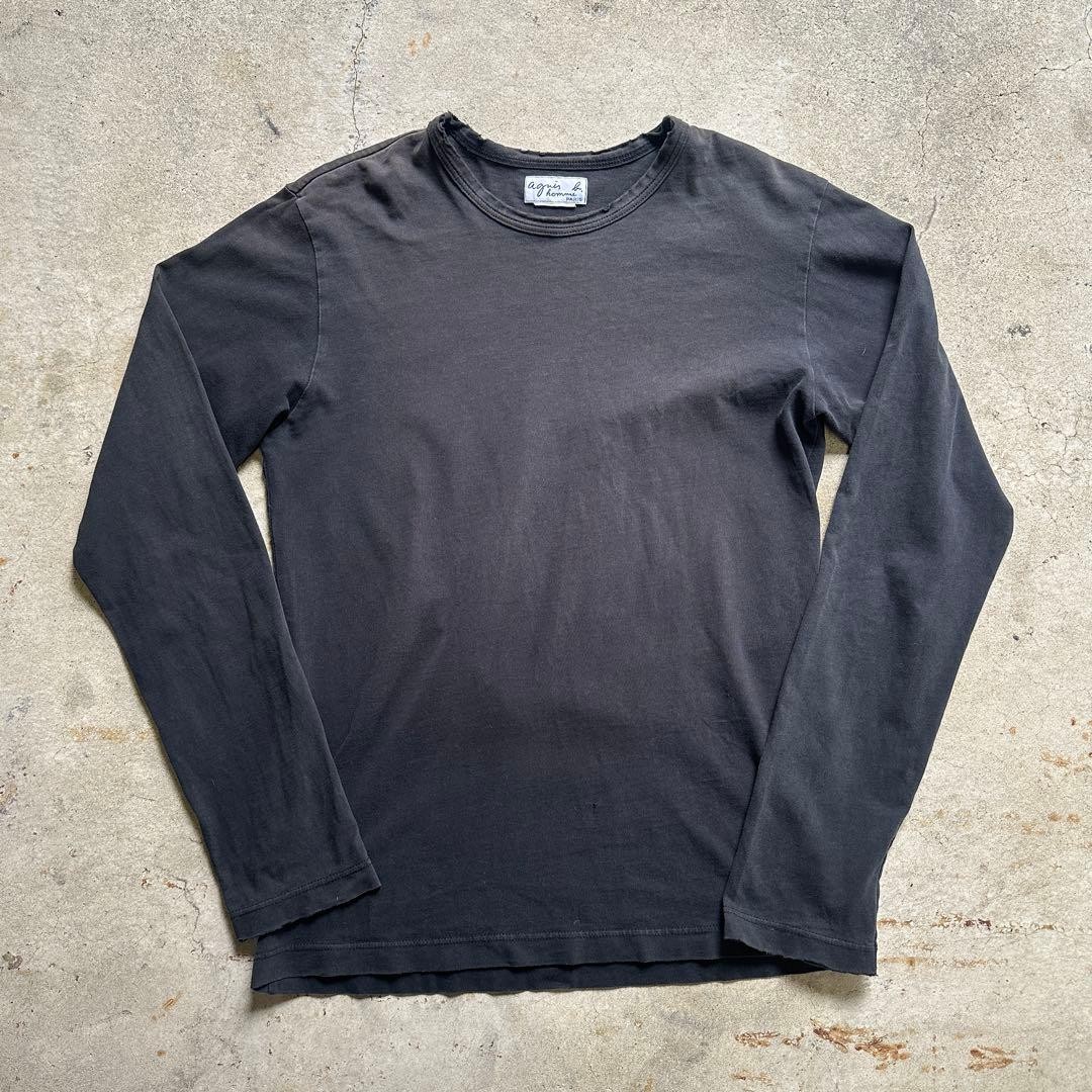 90s Agnes b Homme Long Sleeve T-Shirt Black Size S Fade Damage | eBay
