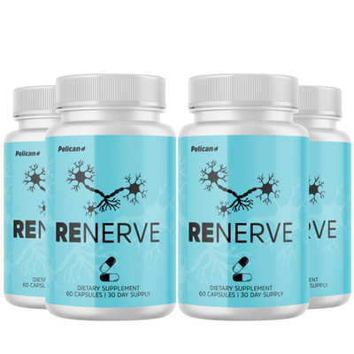 ReNerve- Brain & Nerve Support- 4 Bottles- 240 Capsules