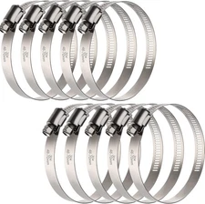 10Pack 2.5 inch Hose 2.5inch(1-13/16—2-3/4/46-70mm), Silver 