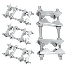 Double Antenna Mast Clamp - Heavy Duty Galvanized Iron Mount for Secure Pole-...