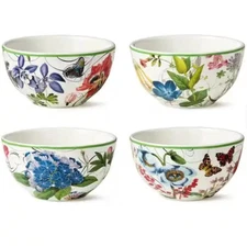 24 Fl. Oz. Multi-Colored Ceramic Greenhouse Ice Cream Bowls (Set of 4)