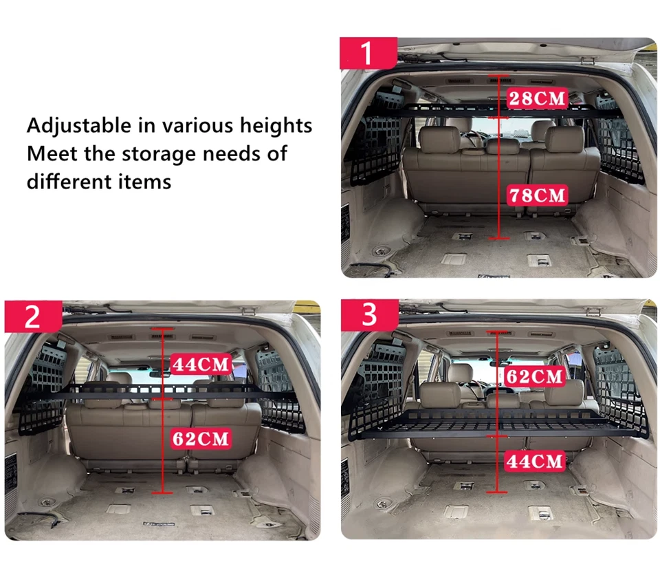 Paneles Molle de almacenamiento estante maletero trasero para Toyota Land Cruiser J100/Lexus LX470 Foto 4 de 4