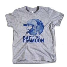T-Shirt Baseball Bat to the Flips Moon Heather Gray Kids Size 4-5 MLB