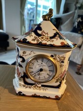 Masons Ironstone Blue Mandalay Pattern Mantel Carriage Clock