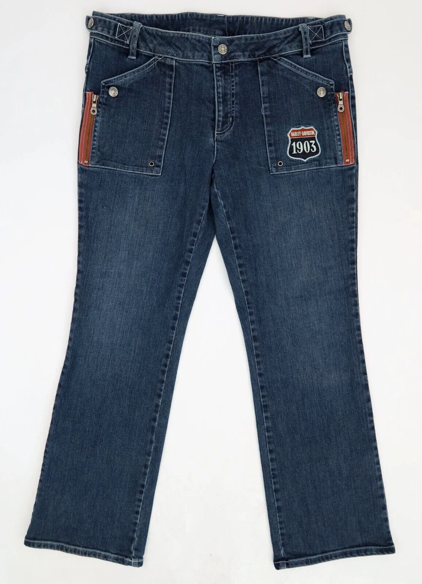 Harley Davidson 1903 Women s 2006 Stretch Denim Bootcut Jeans 96127 07VW Size 14