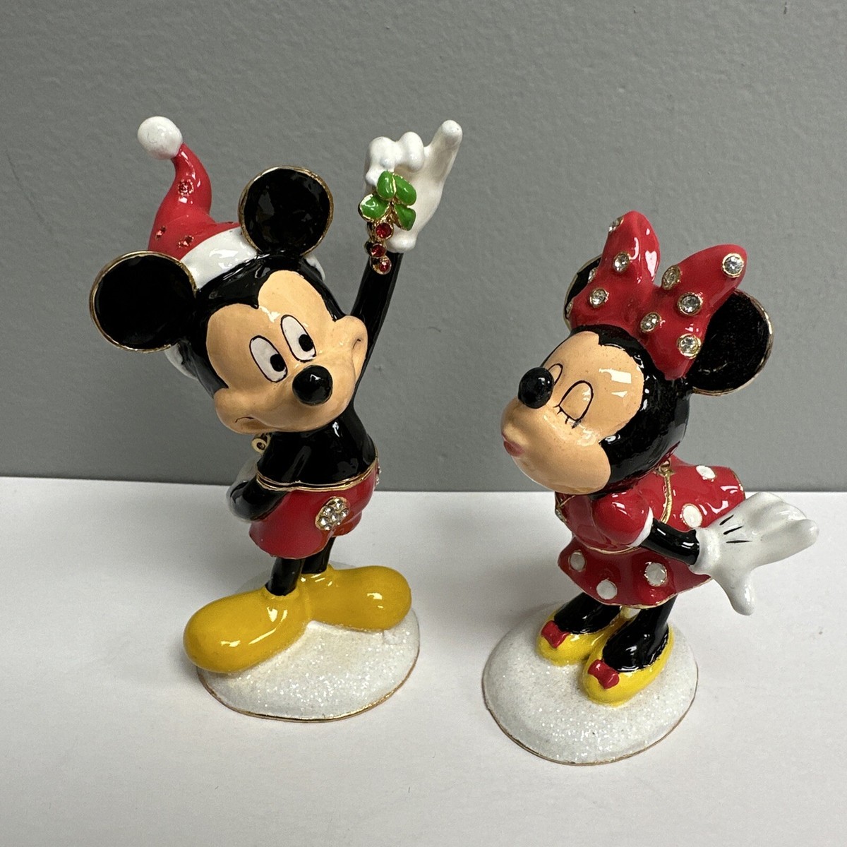 タカショーガゼボミッキーミニー Bejeweled Mickey Minnie Mistletoe Mouse Kiss Trinket Box Walt