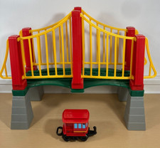 Fisher Price GeoTrax Rail  Road System Sky High Suspension Bridge  Train Set