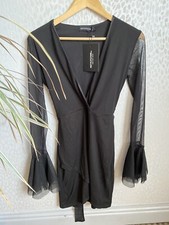 NEW PLT UK 12 pretty little thing little black dress LBD party sexy slinky punk