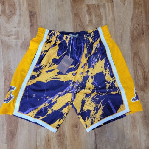 MITCHELL & NESS NBA TEAM MARBLE SWINGMAN SHORTS LA LAKERS 2009 NWT Size (M) - Picture 1 of 4