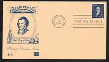 #1292 40c Thomas Paine - Kolor Kover FDC