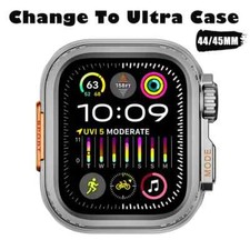 Metal Bumper Mod Case For Apple Watch 9 8 6 45/44mm Frame Change To Ultra 2 49mm