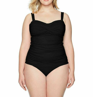 black bandeau tankini