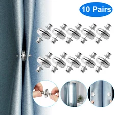 10 Pairs Magnetic Curtain Clips Nail Free Button Buckle Window Screen Home Decor