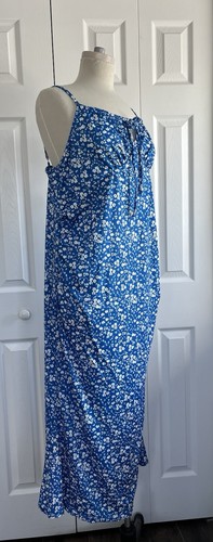 NWOT Shein sz 14 Maternity Adj Spaghetti Strap Tie Front Straight Cornflower Blu - Picture 4 of 10