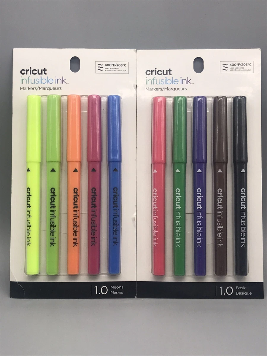 Cricut Infusible Ink Markers Pens Neon 1.0 and Basic Lot of 2 packs