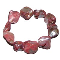 Perlmutt Muschel Armband Free Form GefäRbt Ca. 19 - 20 Cm , Muscheln Ca. 15 - 20