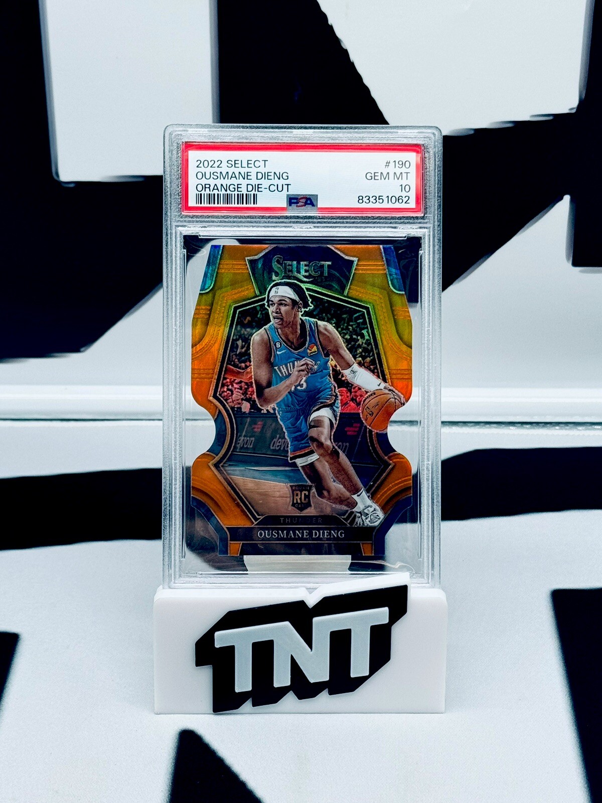 Ousmane Dieng 2022-23 Panini Select #190 Rookie Orange Die-Cut /65 PSA 10