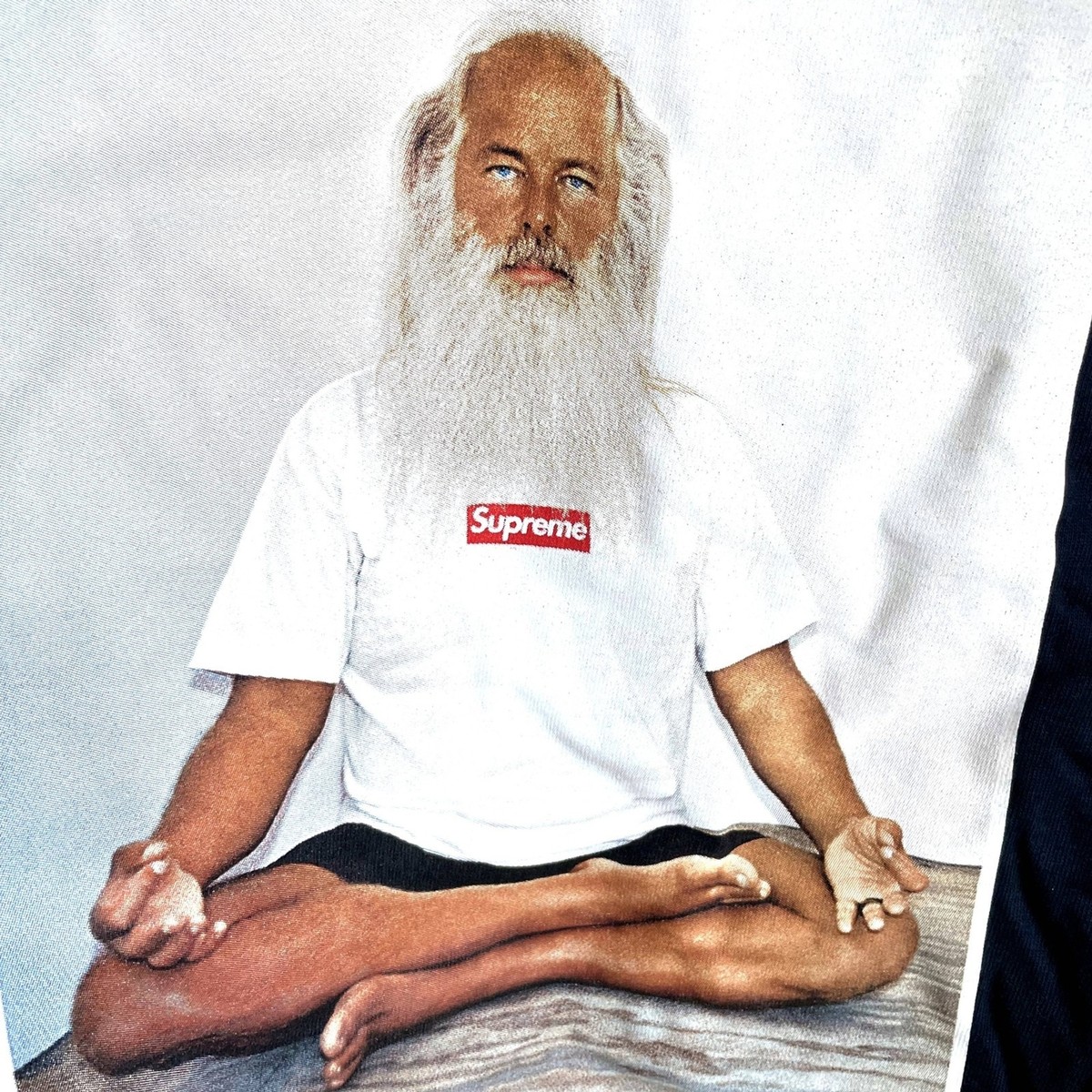 Supreme Rick Rubin Graphic Yoga T-Shirt Mens L Navy Short Sleeve