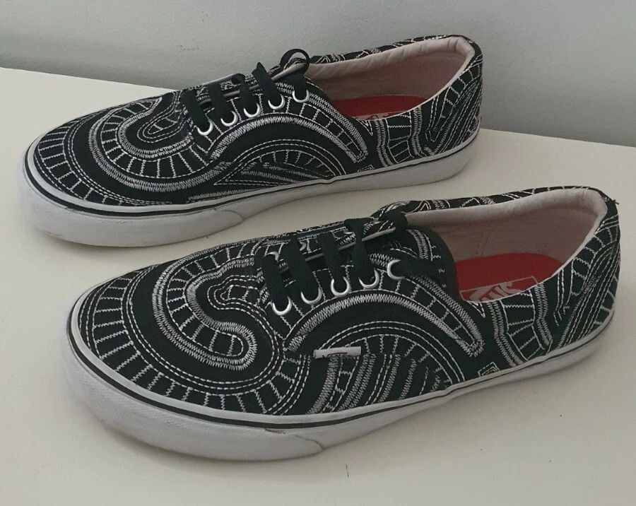 Baskets noires SS14 Supreme x Vans Era Spiral US 10 UK 43 rares