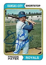 Freddie Patek (TOUGH AUTOGRAPH) 1974 Topps Kansas City Royals SIGNED CARD RARE