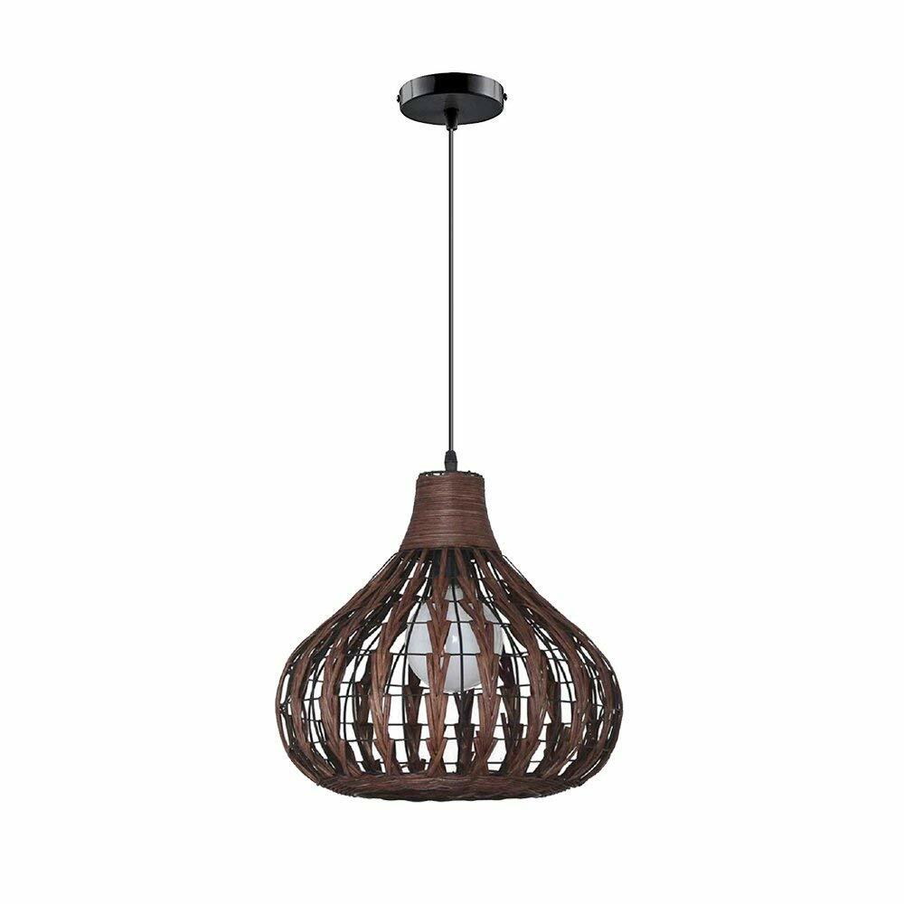 Diy Grass Rattan Chandelier Tropical Bamboo Hang Lamp Willow