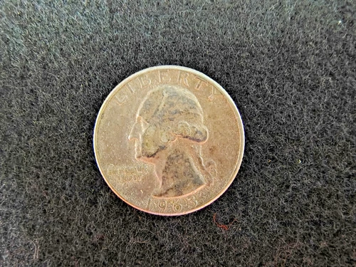 1963 Washington Quarter 90% Silver US 25 Cents -  All Photos are of exact coin