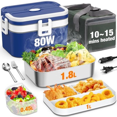 Electric Lunch Box for Adults, 2.8L Liters Double Layer Food Warmer Lunch Box
