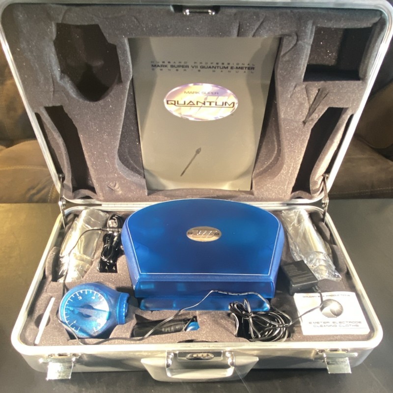 Translucent Quantum Mark Super VII E-Meter with Electrodes and Case ready to use