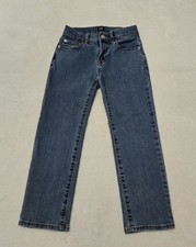 Gap Jeans Stretch Straight Boys Size 7 Blue Denim Med Wash Adjustable Waist