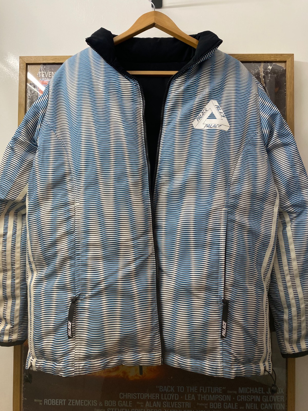 FW2014 Sample Palace x Adidas Striped Reversible Down Puffer Jacket Mens Medium image 6
